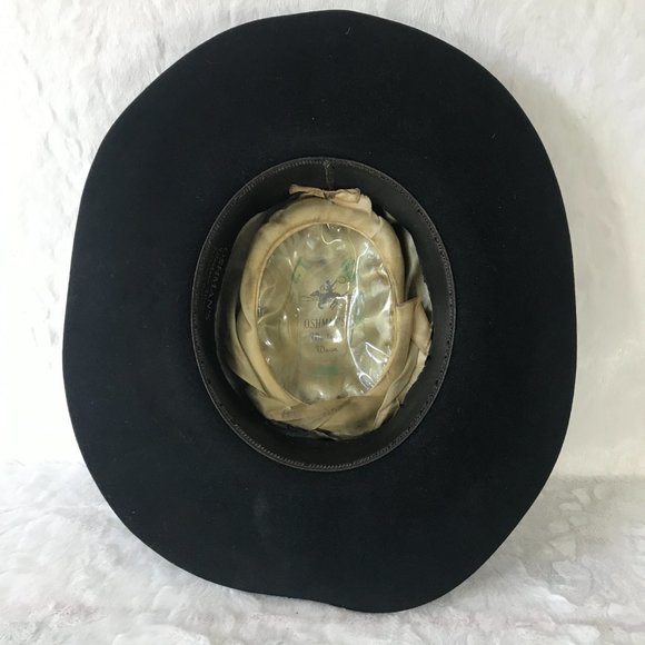 Vintage Oshman's 7X Beaver XXXX Western Wear Cowboy Hat 6 7/8 - Picture 10 of 14